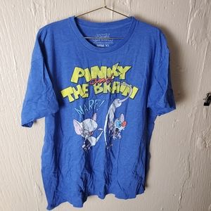 Pinky and the brain t shirt blue xl marf